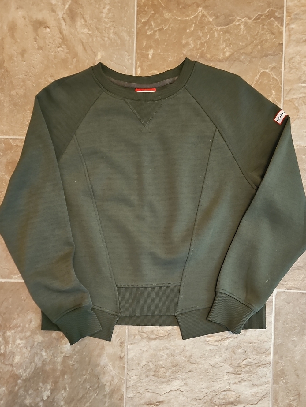 Hunter Women's Crewneck Sweater in Olive Green